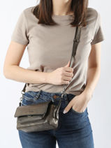 Sac Bandouli�re Diane Xs Granite Cuir Paul marius Or granite DIANXGRA-vue-porte