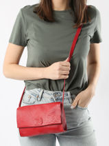 Shoulder Bag Natural Leather Biba Red natural CHR3L-vue-porte