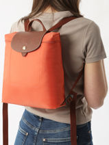 Longchamp Le pliage original Backpack Orange-vue-porte