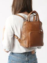 Small Leather Tradition Backpack Etrier Brown tradition ETRA037S-vue-porte