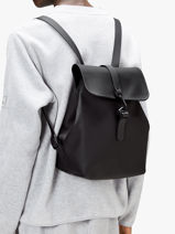 Bucket Backpack - 1 Compartment Backpack Rains Black city 13040-vue-porte