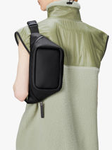 Belt Bag Rains Black city 14730-vue-porte