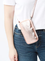 Leather Nine Phone Bag Milano Pink nine NI21104N-vue-porte