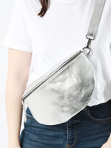 Leather Nine Belt Bag Milano Silver nine NI21123-vue-porte