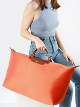 Longchamp Le pliage original Sacs de voyage Orange-vue-porte