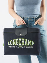 Longchamp Le pliage universit Briefcase Blue-vue-porte
