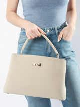 Leather Violet Top-handle Bag Nathan baume Beige eden 1-vue-porte