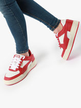 Sneakers In Leather Puma Red unisex 38019036-vue-porte