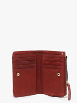 Wallet Leather Vintage Nat et nin Red vintage ROZA-vue-porte