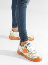 Sneakers En Cuir Semerdjian Orange accessoires NUN11554-vue-porte