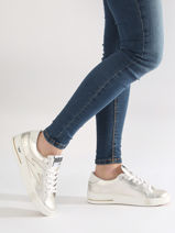 Sneakers In Leather Semerdjian Silver women MAYA7992-vue-porte
