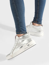 Sneakers In Leather Semerdjian Silver women GIB11651-vue-porte