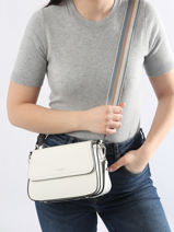 Ccrossbody Shoulder Bag Grained Miniprix White grained F6992-vue-porte