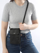 Shoulder Bag Grained Flora & co Black grained F3609-vue-porte