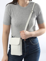 Sac Bandouli�re Grained Miniprix Blanc grained F3609-vue-porte