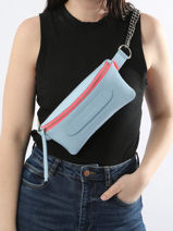 Patent Leather Coachella Belt Bag Marie martens Blue coachella VRF-vue-porte