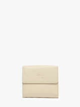 Leather Caviar Compact Wallet Crinkles Beige caviar 14068