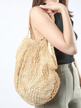 Raffia Tote Bag Vanessa bruno Beige filet 94V40835-vue-porte