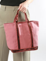 Medium Tote Bag Le Cabas Sequins Vanessa bruno Pink cabas 1V40413-vue-porte
