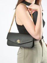 Shoulder Bag Sawyer Leather Lauren ralph lauren Black sawyer 31934746-vue-porte