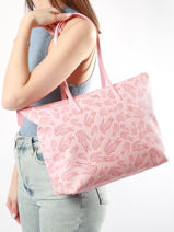 Shoulder Bag L12.12 Concept Coated Can Lacoste Pink l12.12 concept coated can NF4549SJ-vue-porte