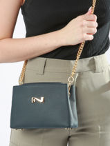 Sac Bandouli�re Poppy Cuir Nathan baume Bleu eden 2-vue-porte