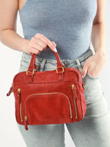 Leather Baby Macy Crossbody Bag Nat et nin Red vintage BABYMACY-vue-porte