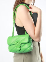 Shoulder Bag Love Bag Puff Leather Pinko Green love bag puff A1JO-vue-porte