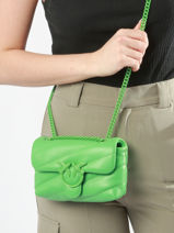 Crossbody Bag Love Bag Puff Leather Pinko Green love bag puff A1JO-vue-porte