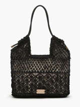 Braided Jute Tanaisie Shoulder Bag Woomen Black tanaisie WTAN04