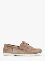 Boat Shoes In Leather Serge blanco Beige men CHA2108A