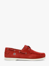 Boat Shoes In Leather Serge blanco Red men CHA2108A