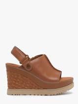 Wedge Sandals In Leather Ugg Brown women 1152668