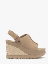 Wedge Sandals In Leather Ugg Beige women 1155430