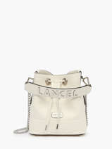 Leather Ninon Mini Bucket Bag Lancel Beige ninon A11466