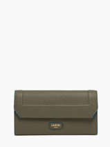 Slim Leather Wallet Ninon Lancel Green ninon A09986