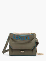 Small Leather Ninon Crossbody Bag Lancel Green ninon A11745