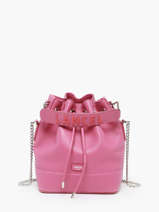 Small Leather Ninon Bucket Bag Lancel Pink ninon A11746
