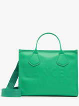 Medium Leather Jour Tote Bag Lancel Green jour A12996