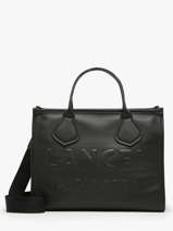 Medium Leather Jour Tote Bag Lancel Black jour A12996
