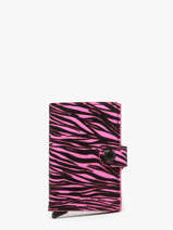 Porte-cartes Mini Zbra Cuir Secrid Rose animal MZE