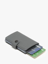 Card Holder Leather Secrid Gray carbon MCA-vue-porte