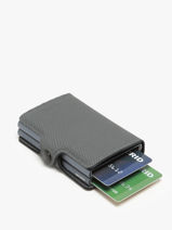 Card Holder Leather Secrid Gray carbon TCA-vue-porte