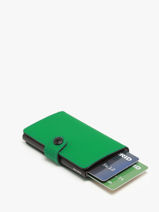 Card Holder Leather Secrid Green matte MM-vue-porte
