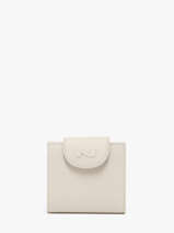 Portefeuille Trifold Cuir Nathan baume Beige original n 116N