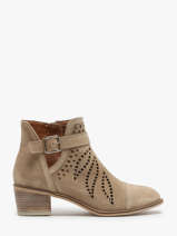 Heeled Boots In Leather Alpe Beige women 50541108