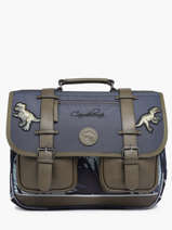 Satchel For Kids 2 Compartments Cameleon Gray vintage urban CA38
