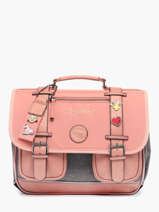 2-compartment  Satchel Cameleon Pink vintage pin's CA35