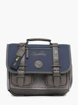 2-compartment  Satchel Cameleon Blue vintage pin's CA35