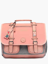 Cartable 3 Compartiments Cameleon Rose vintage pin's CA41